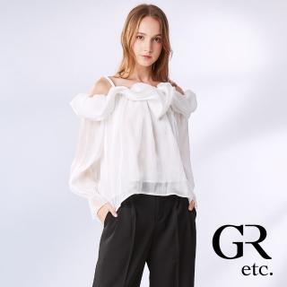 【GLORY21】網路獨賣款-etc.立體荷葉造型露肩上衣(白色)