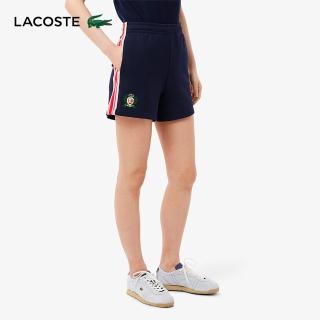 【LACOSTE】女裝-法國製造抓絨短褲短褲(海軍藍)