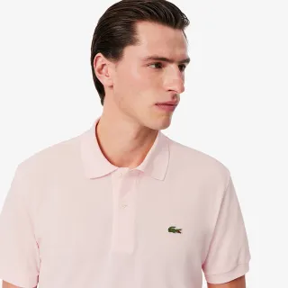 【LACOSTE】男裝-經典版型 L.12.12輕質網眼布短袖Polo衫(粉紅色)