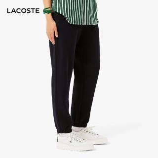 【LACOSTE】女裝-雙面網眼布縮口運動長褲(海軍藍)