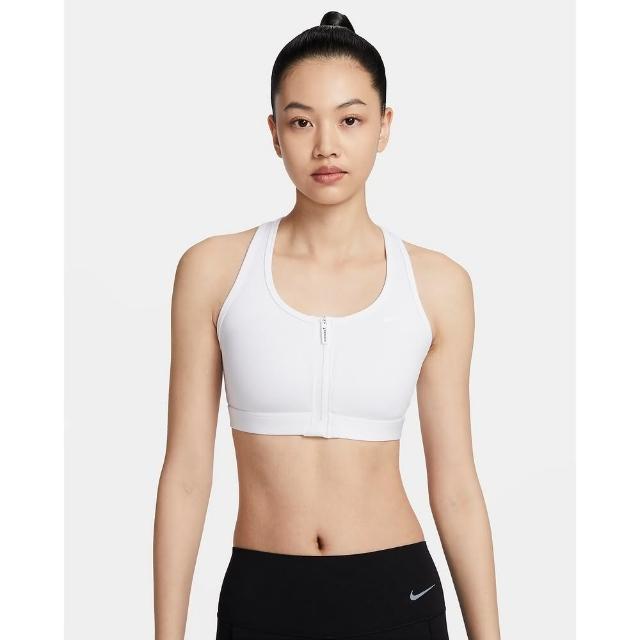 【NIKE 耐吉】Swoosh 中度支撐 運動內衣 Dri-FIT 女款 AS W NK DF SWOOSH PDED FZ BRA 白色(FN2732100)