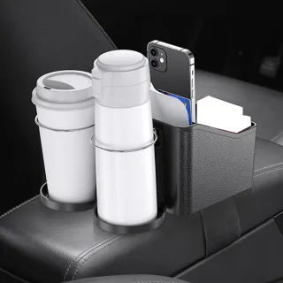 Pcat.T 多功能水杯架車用紙巾盒 汽車扶手箱夾縫收納袋 車載扶手箱增高墊 車縫置物儲物盒