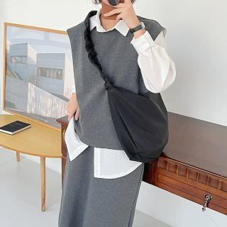 【MoonDy】斜揹包 尼龍斜揹包 尼龍包 斜揹包女 半月包 側揹包女生大容量 通勤包 書包 側揹包 白色包包