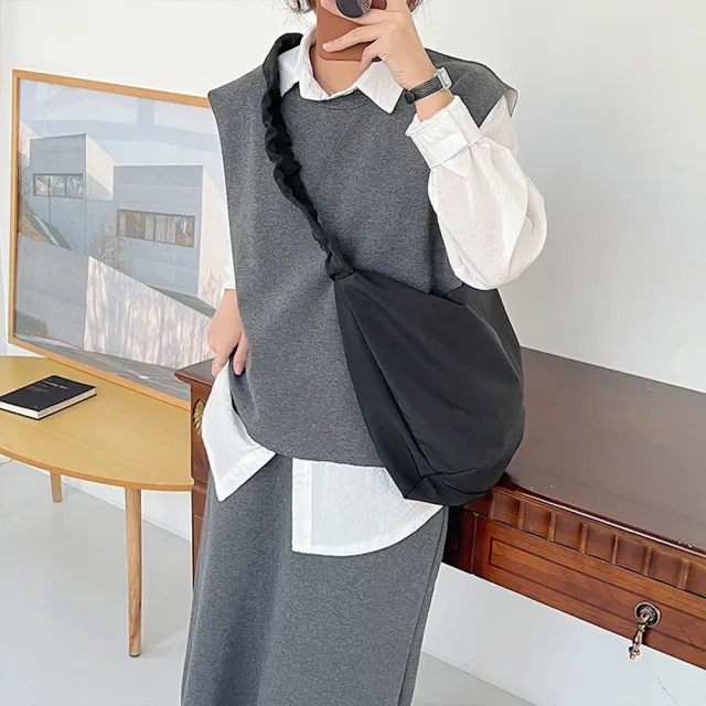 【MoonDy】雙11 斜背包 尼龍斜背包 尼龍包 斜背包女 半月包 側背包女生大容量 通勤包 書包  側 