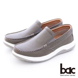 【bac】陽光型男真皮樂福休閒鞋(灰色)