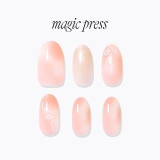 即期品【DASHING DIVA】MAGICPRESS 薄型經典美甲片 糖絲飄帶(免照燈 可修剪 芭蕾 蝴蝶結 珍珠 絲帶 腮紅 裸