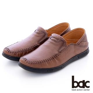 【bac】舒適真諦 男士真皮休閒樂福鞋(咖啡色)