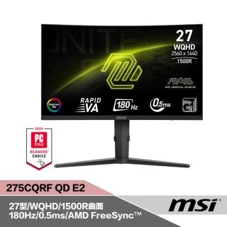 【MSI 微星】MAG 275CQRF QD E2 27型 曲面電競螢幕(2K/180Hz/FreeSync/G.I智慧電競功能/HDR Ready)