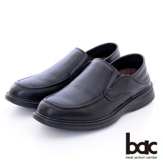 【bac】全日舒適 沉穩簡約真皮商務氣墊鞋(黑色)