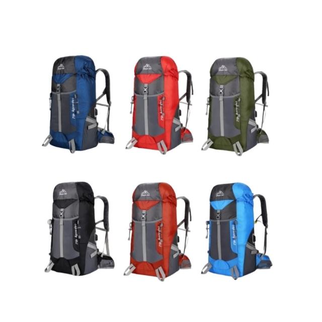 【May Shop】戶外登山後背包 輕量USB充電大容量旅行後背包(輕量化背包)