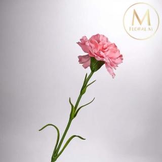 【Floral M】手感保濕康乃馨蜜桃粉仿真花材（2入組）(人造花/塑膠花/假花/裝飾花)