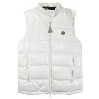 【MONCLER】品牌經典雙向拉鍊羽絨背心(白)