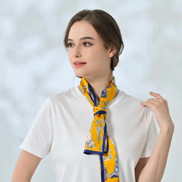 【Royal Silk】多款印花100%蠶絲緞面長條絲巾