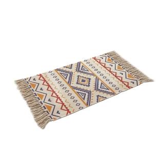 【May Shop】民族風棉麻流蘇針織毯 門口地墊 帳內墊