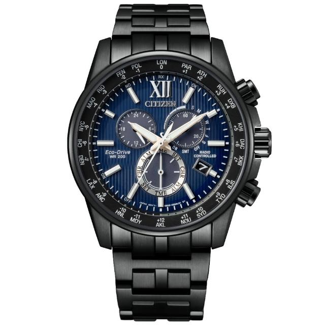 【CITIZEN 星辰】GENTS系列 廣告款 光動能電波對時計時腕錶/42.5mm(CB5885-85L)