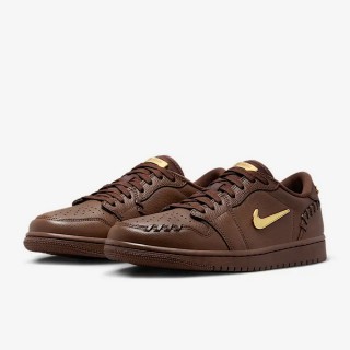 【NIKE 耐吉】運動鞋 籃球鞋 女鞋 WMNS AIR JORDAN 1 MM LOW 棕色 金 喬丹 AJ1 低筒(FN5032201)