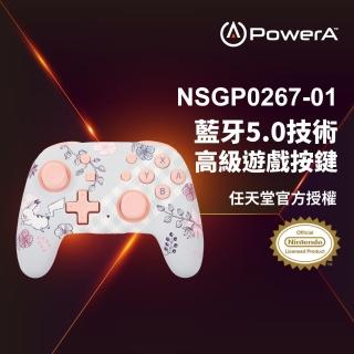 【PowerA】任天堂官方授權 增強款藍芽5.0無線遊戲手把限量款(Nano皮卡丘花園)