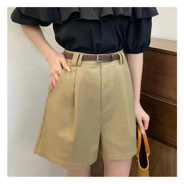 R.neTs 韓系附質感腰帶打褶短褲