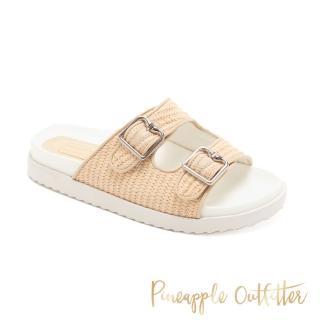 【Pineapple Outfitter】寬版皮帶釦飾厚底拖鞋 RONIT(黃色)