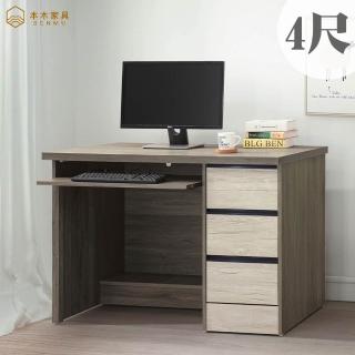 【本木】琴酒 4尺鋁抽電腦桌
