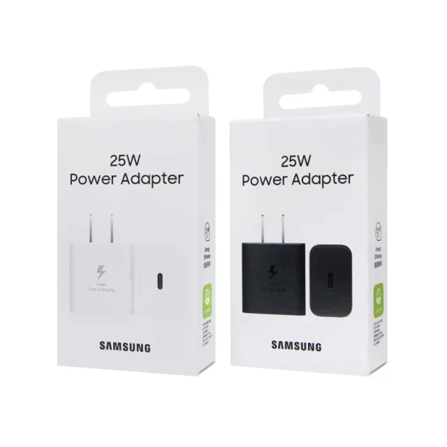 【Samsung 三星】原廠T2510 25W新款盒裝快充頭 + 三星製造 雙Type C線組(適用S25 S24系列)