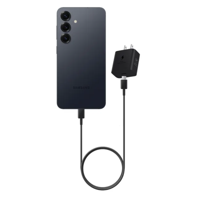 【Samsung 三星】原廠T2510 25W新款盒裝快充頭 + 三星製造 雙Type C線組(適用S25 S24系列)