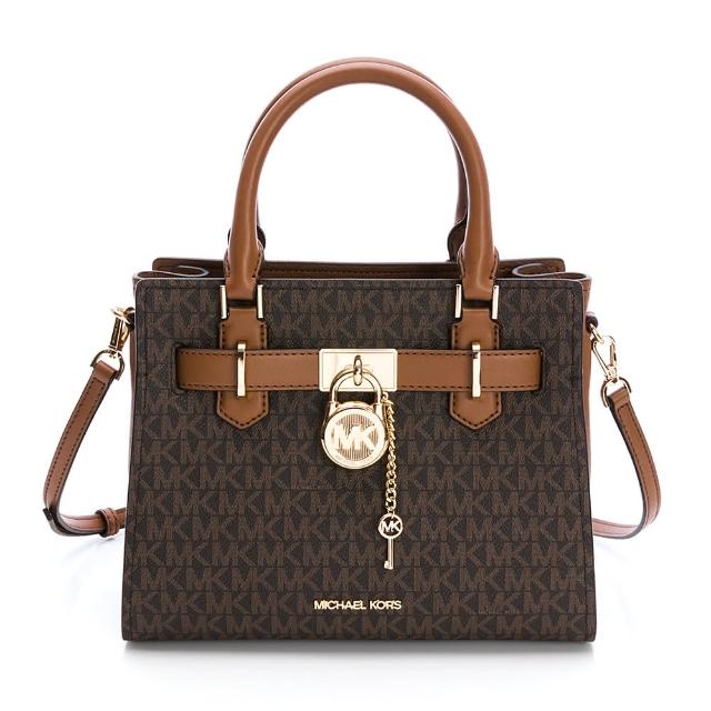 【Michael Kors】Hamilton鎖頭吊飾手提/肩背兩用包-小(多款任選)