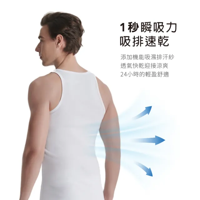 【遠東FET】3件組 C+透氣棉抑菌排汗寬肩/窄肩背心(背心/內衣/男背心/男內衣)