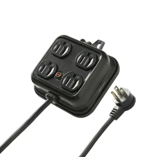 【Castle 蓋世特】官方總代理 鋼鐵合金電源突波保護插座 200CM(黑色)