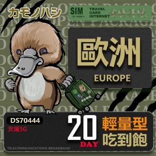 【platypus 鴨嘴獸】Travel Sim 歐洲20天 輕量型上網絡卡(歐洲上網絡卡 歐洲網絡卡 吃到飽網絡卡)