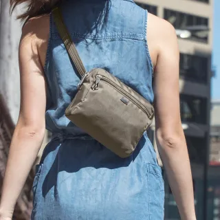 【Travelon】美國 Classic三層防盜腰包斜背包 灰 /斜背包 側背包 腰包 出國 女包 情人節禮物 送禮 男 女