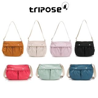 【tripose】DIAZ微皺尼龍輕量抓皺半圓斜背包(多色)