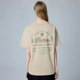 【Dickies】男女款愛爾蘭白純棉背部大圖案印花設計休閒短袖T恤｜DK0A88O5F95