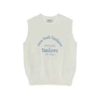 【MLB】女版針織背心 Varsity系列 紐約洋基隊(3FKPV0453-50IVS)