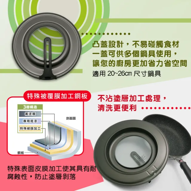 【TAKECAN 竹原】日本製可立式強化玻璃鍋蓋SC-96(20~26cm)