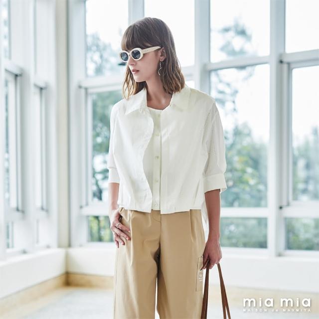 mia mia 假兩件式打褶七分袖襯衫