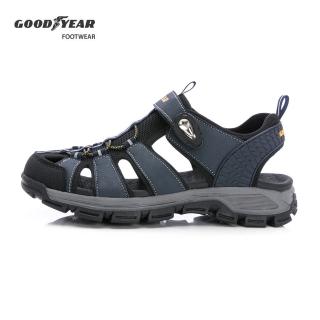 【GOODYEAR 固特異】漫遊者-護趾磁扣運動涼鞋/男鞋 橡膠大底 耐磨 藍(GAMS53716)