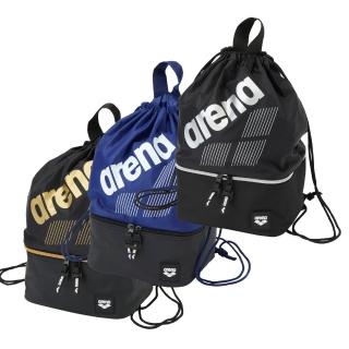 【arena】游泳包 2室抽繩揹包 游泳包字母印花設計男女乾濕分離游泳便攜揹包收納包(ASS4737)