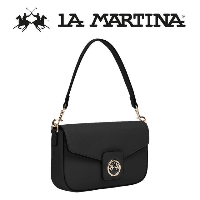 【LA MARTINA】義大利原裝進口 限量2折 頂級皮革肩背包 1814P 全新專櫃展示品(黑色)