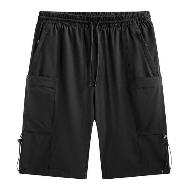 【米蘭精品】現貨+預購 運動褲休閒短褲(冰絲微彈透氣五分男褲子2色74ks57)