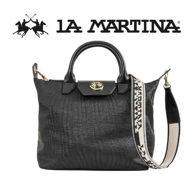【LA MARTINA】義大利原裝進口 限量2折 頂級手提包肩背包 1868P 全新專櫃展示品(黑色)