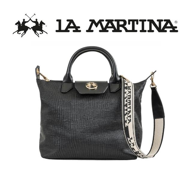【LA MARTINA】義大利原裝進口 限量2折 頂級手提包肩背包 1867P 全新專櫃展示品(黑色)