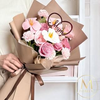 【Floral M】Love For Mommy康乃馨香水花束(乾燥花/母親節花束/禮物/康乃馨花束/永生花/母親節花禮)