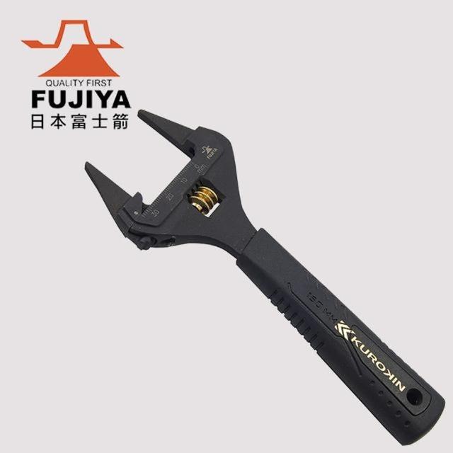 【FUJIYA】先端薄型活動板手-大開口34mm 黑金(FLT-34-BG)