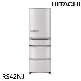 【HITACHI 日立】407L一級能效日製變頻五門冰箱-右開/香檳不鏽鋼(RS42NJ-SN)