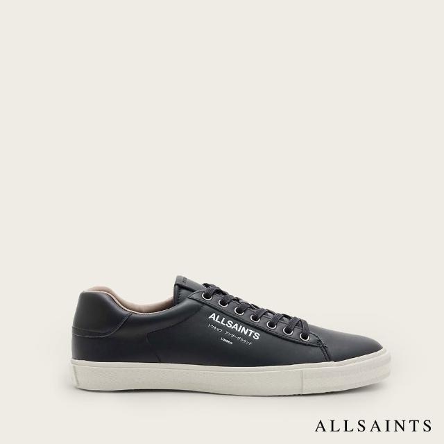 【ALLSAINTS】UNDERGROUND 低筒牛皮LOGO休閒鞋-黑 M058FB