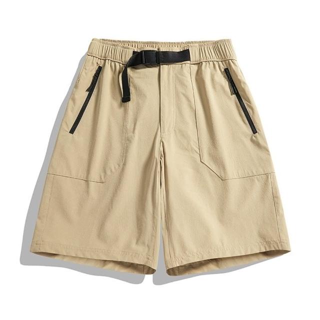 【米蘭精品】現貨+預購 工裝褲休閒短褲(彈性腰圍簡約五分男褲子4色74ks33)