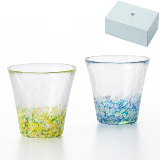 【ADERIA】日本津輕 燦夏2入玻璃對杯260ml 禮盒組/1組(玻璃杯 手工杯 日本杯 玻璃杯禮盒)