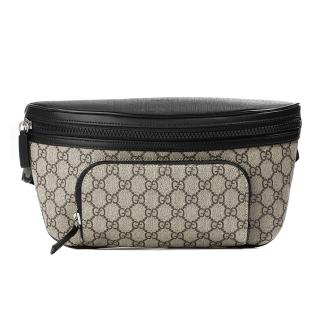【GUCCI 古馳】779843 經典LOGO帆布胸腰包(黑色)