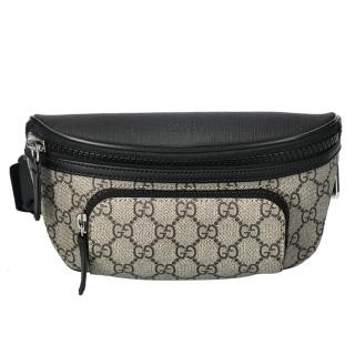【GUCCI 古馳】779877 經典LOGO帆布胸腰包(黑色)